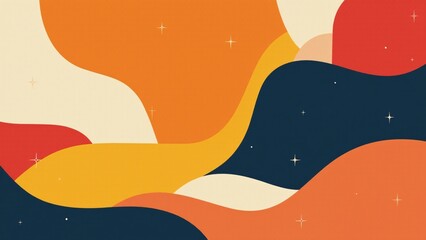 Abstract Background With Retro Wavy Shapes