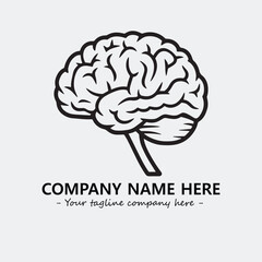 Brain illustration black and white for logo company vector image
