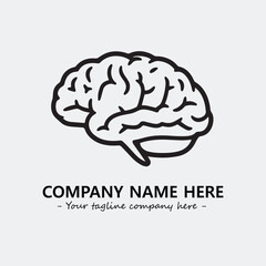 Brain illustration black and white for logo company vector image
