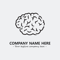 Brain illustration black and white for logo company vector image
