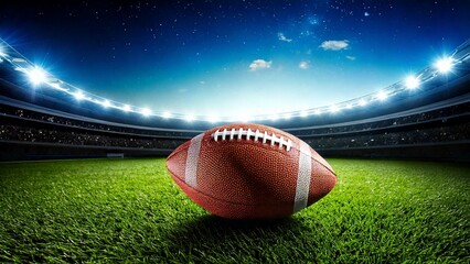 Obraz premium アメフト大会のイメージ トロフィー 夜空 背景素材 AI生成素材