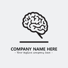Brain illustration black and white for logo company vector image
