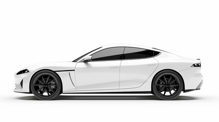 side view of a car on white