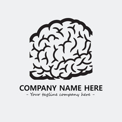 Brain illustration black and white for logo company vector image
