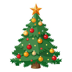tree with lights merry christmas icon image vector illustration design