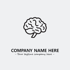 Brain illustration black and white for logo company vector image
