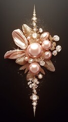 Naklejka premium Luxury Pearl Design, Dark Background