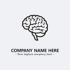 Brain illustration black and white for logo company vector image

