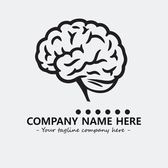 Brain illustration black and white for logo company vector image
