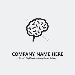 Brain illustration black and white for logo company vector image
