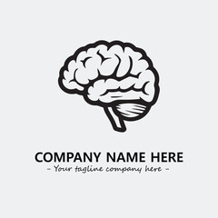 Brain illustration black and white for logo company vector image
