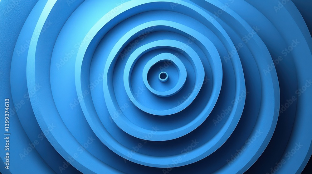 Poster A visually striking abstract design featuring concentric blue circles, creating a sense of depth and movement.