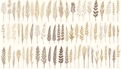 Beige Grasses Illustration