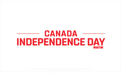 Canada Independence Day on a white background, Vector design of Independence Day of Canada, Typographic Design of Canada National Day, Flag typography of Canada