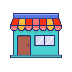 shopfront icon, shopfront vector illustration-simple illustration of shopfront, perfect for shopfront logos and icons