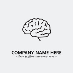 Brain illustration black and white for logo company vector image
