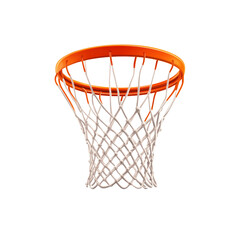 Close-up of a Basketball Hoop Against Transparent Background