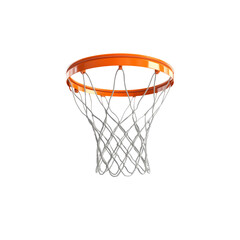 Orange Basketball Hoop and Net on Transparent Background - Sports Equipment Close-Up