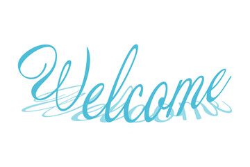 Obraz premium Welcome（ようこそ）の文字の、よく目立つロゴマーク 