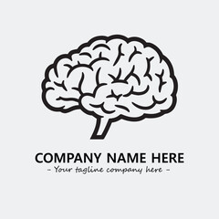 Brain illustration black and white for logo company vector image
