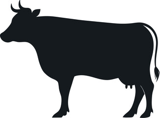 silhouette of a cow