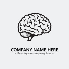 Brain illustration black and white for logo company vector image
