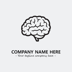 Brain illustration black and white for logo company vector image
