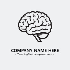 Brain illustration black and white for logo company vector image
