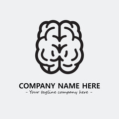 Brain illustration black and white for logo company vector image
