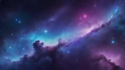 Obraz premium Galaxy gradient, deep space colors, purples, blues, and cosmic dust