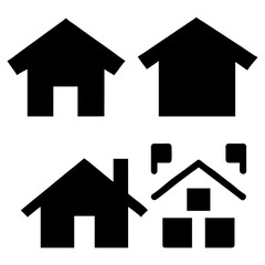 House icon set. Home vector illustration sign. Hotel symbol. Simple house symbol. Smart home icon collection. Main page pictogram in filled, thin line, outline editable Stroke. house icon, housing.