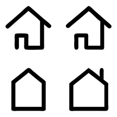 House icon set. Home vector illustration sign. Hotel symbol. Simple house symbol. Smart home icon collection. Main page pictogram in filled, thin line, outline editable Stroke. house icon, housing.