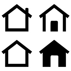 House icon set. Home vector illustration sign. Hotel symbol. Simple house symbol. Smart home icon collection. Main page pictogram in filled, thin line, outline editable Stroke. house icon, housing.