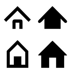 House icon set. Home vector illustration sign. Hotel symbol. Simple house symbol. Smart home icon collection. Main page pictogram in filled, thin line, outline editable Stroke. house icon, housing.