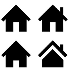 House icon set. Home vector illustration sign. Hotel symbol. Simple house symbol. Smart home icon collection. Main page pictogram in filled, thin line, outline editable Stroke. house icon, housing.