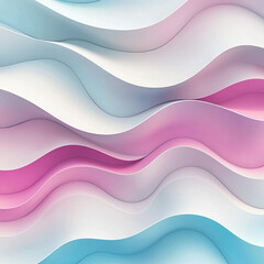 Surreal gradient 3D wave pattern, isolated on white background