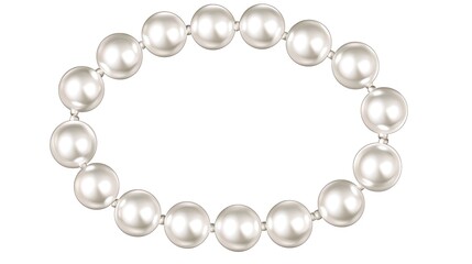 Obraz premium White pearl necklace with a silver band