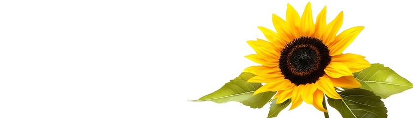 Naklejka premium Sunny sunflower blooms against a clear backdrop, perfect for adding cheer to any design