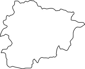 Obraz premium Andorra map outline illustration vector with transparent