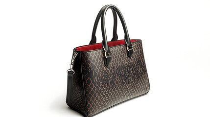 Brown purse with a red trim