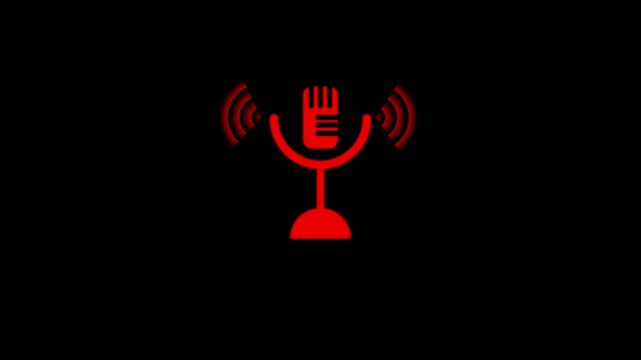 Microphone icon, Web design icon. Voice icon, Record. Microphone, recording Studio Symbol.on blak background