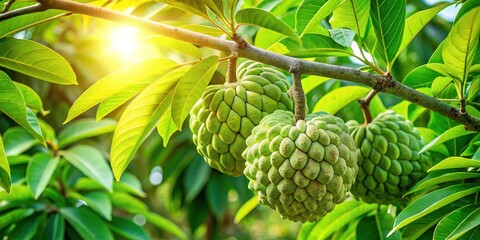 Sweet Sop Tree, Tropical Fruit, Lush Garden