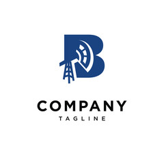 Letter B Oil Drilling Logo Icon Vector