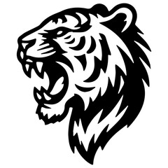 Tiger Head Roar Illustration.