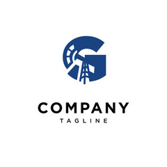 Fototapeta premium Letter G Oil Drilling Logo Icon Vector