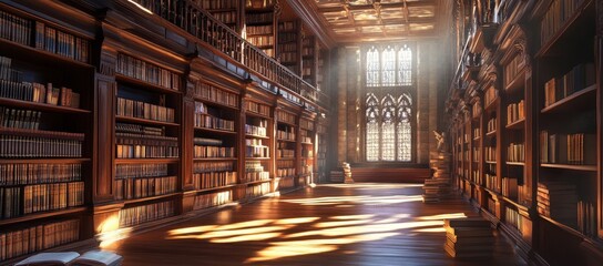 Fototapeta premium Grand Library Interior (3)