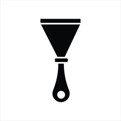 Hand Scraper Flat Icon - Construction Tool Icon Silhouette