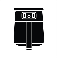 Air Fryer Flat Icon - Kitchen Appliances Icon Silhouette