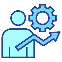 Growth Mindset blue outline icon