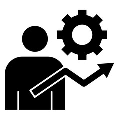 Growth Mindset glyph solid icon